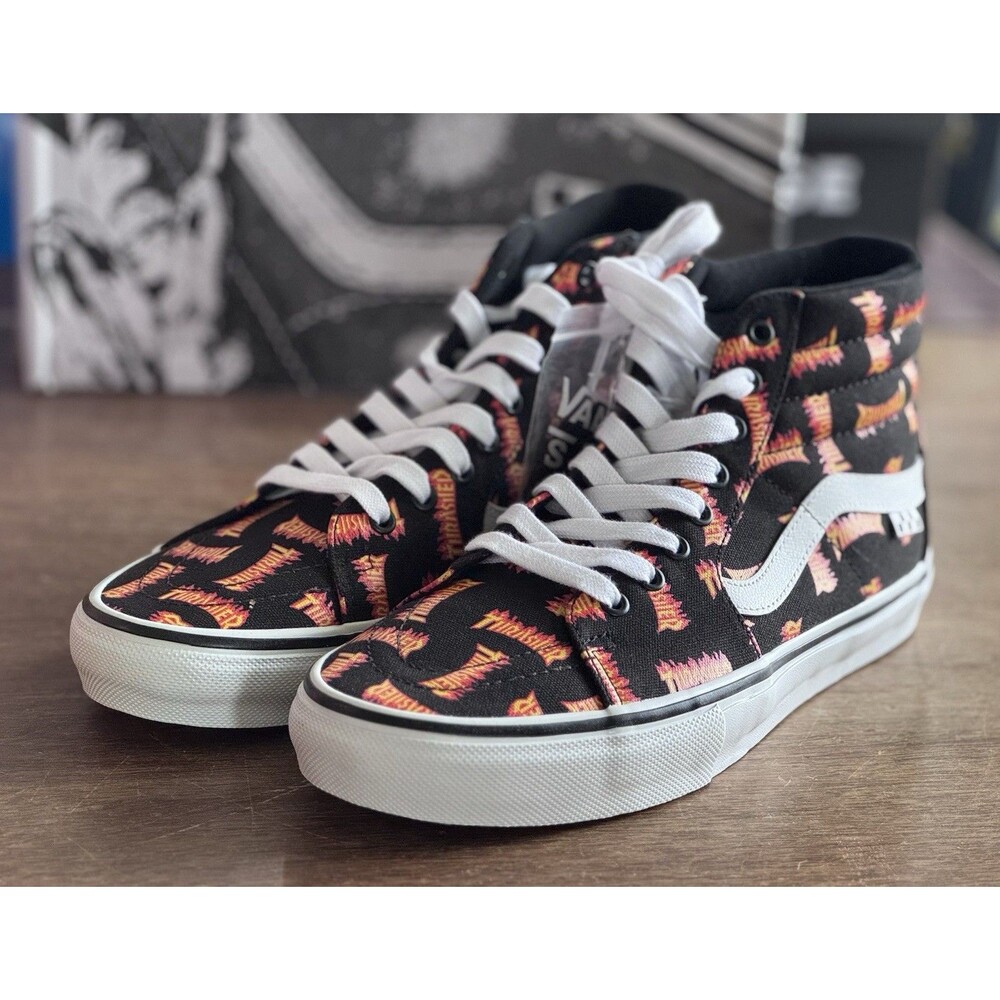 Men’s Size 10.5 Vans x Thrasher Skate Sk8-Hi Black Multi VN0A5FCCBML NIB